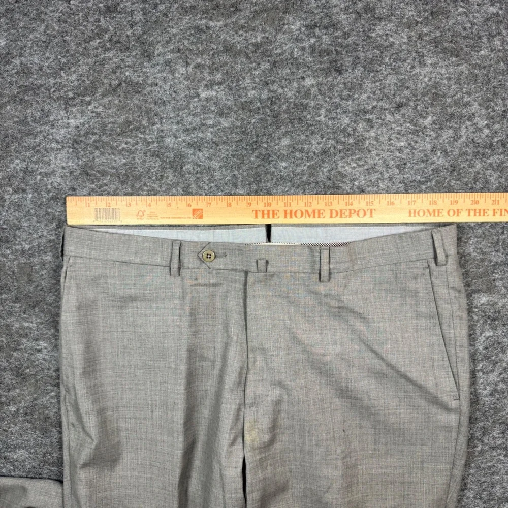 Ermenegildo Zegna Dress Pants Mens 56R (38x30) Grey Wool Flat Front Luxury